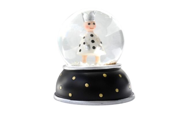 Pape Schneekugel Glimmerkugel Little King Schwarze Base mit Gold Punkten