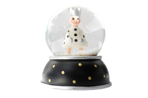 Pape Schneekugel Glimmerkugel Little King Schwarze Base mit Gold Punkten