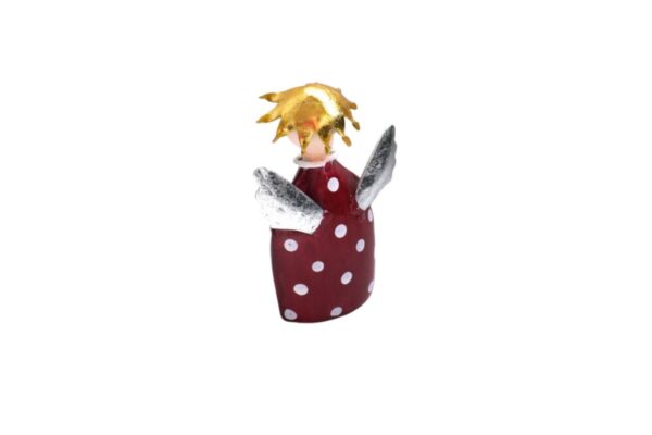 Pape Deko Figur Blechpuppe Schutzengel Lotta mit Herz Gold 8cm