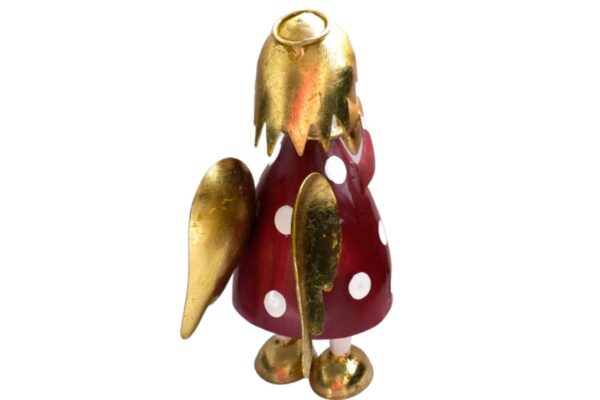 Pape Deko Figur Blechpuppe Schutzengel Lena mit Herz Gold Rot 16cm