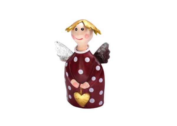 Pape Deko Figur Blechpuppe Schutzengel Lotta mit Herz Gold 8cm
