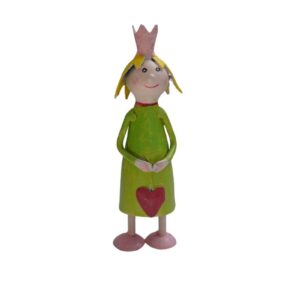 Pape Deko Figur Blechpuppe Little Prinzessin Grün mit Herz 11cm Handarbeit