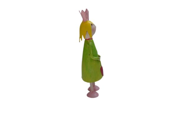 Pape Deko Figur Blechpuppe Little Prinzessin Grün mit Herz 11cm Handarbeit