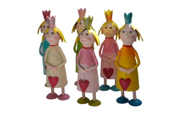 Pape Deko Figuren Blechpuppen Little Prinzessin mit Herz 11cm Handarbeit