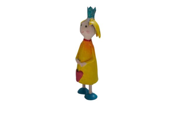 Pape Deko Figur Blechpuppe Little Prinzessin Gelb mit Herz 11cm Handarbeit