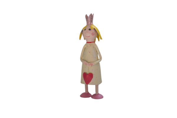 Pape Deko Figur Blechpuppe Little Prinzessin Zartgelb mit Herz 11cm Handarbeit