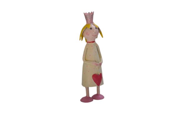 Pape Deko Figur Blechpuppe Little Prinzessin Zartgelb mit Herz 11cm Handarbeit