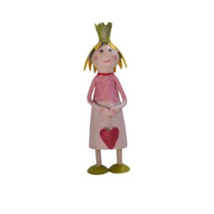 Pape Deko Figur Blechpuppe Little Prinzessin Rosa mit Herz Krone Grün 11cm Handarbeit