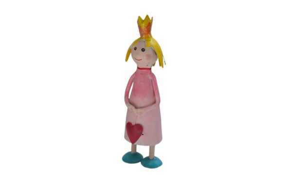 Pape Deko Figur Blechpuppe Little Prinzessin Rosa Gelb mit Herz 11cm Handarbeit