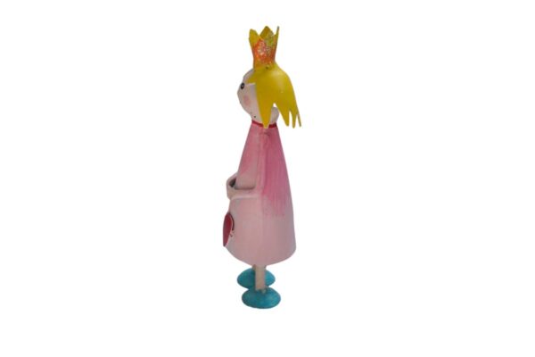 Pape Deko Figur Blechpuppe Little Prinzessin Rosa Gelb mit Herz 11cm Handarbeit