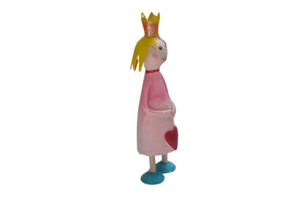 Pape Deko Figur Blechpuppe Little Prinzessin Rosa Gelb mit Herz 11cm Handarbeit