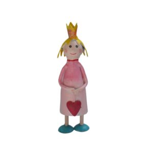 Pape Deko Figur Blechpuppe Little Prinzessin Rosa Gelb mit Herz 11cm Handarbeit