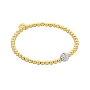 Biba Armband Crystal Perlen Gold Damen Armband Biba Anhänger Gold Perle Silber