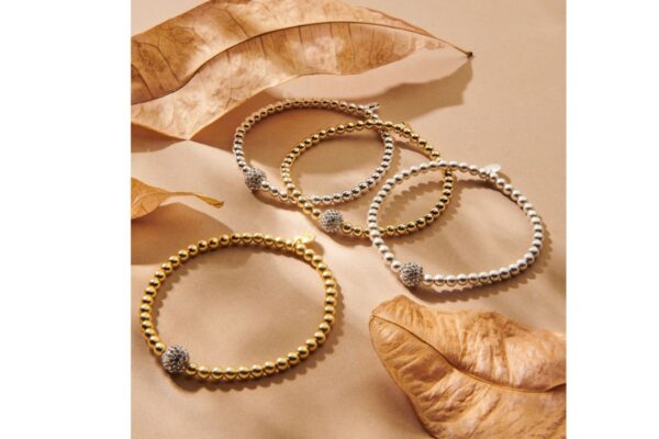 Biba Armbänder Crystal Perlen Damen Armband Biba Anhänger Gold Perle Silber