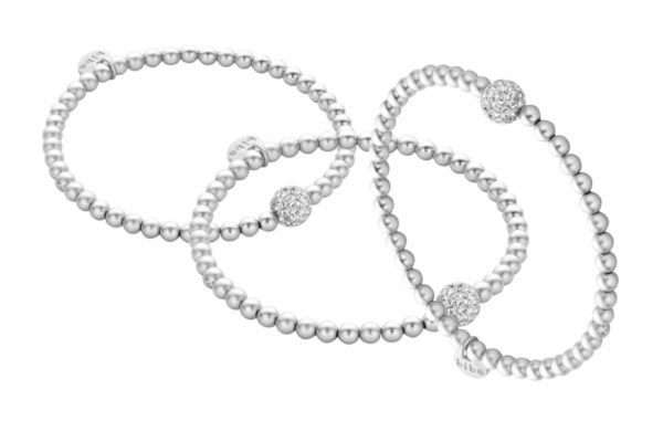 Biba Armband Crystal Perlen Silber Damen Armband Biba Anhänger Silber Perle Silber