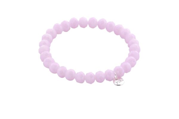 Biba Armband Crystal Perlen Rosa Damen Armband Biba Anhänger Silber