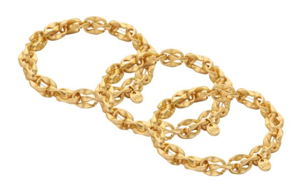 Biba Armband Metall Glieder Gold Damen Armband Biba Anhänger Gold