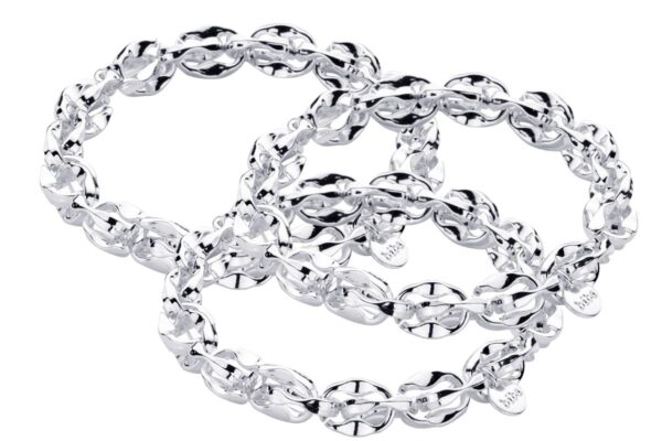 Biba Armband Metall Glieder Silber Damen Armband Biba Anhänger Silber