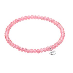 Biba Armband Crystal Perlen Klar Rose Damen Armband Biba Anhänger Silber
