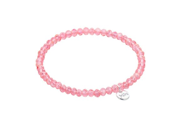 Biba Armband Crystal Perlen Klar Rose Damen Armband Biba Anhänger Silber