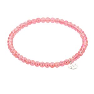 Biba Armband Crystal Perlen Rund Rose Damen Armband Biba Anhänger Silber