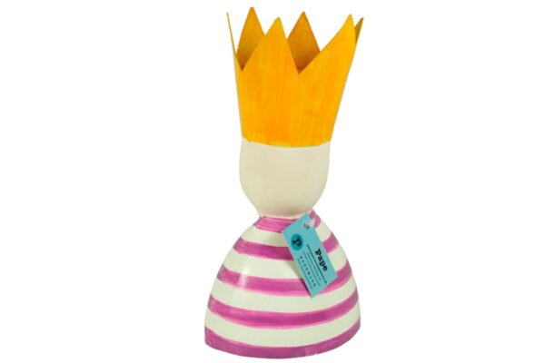 Pape Deko Figur Blechpuppe Big King König mit Krone Blechfigur Pink
