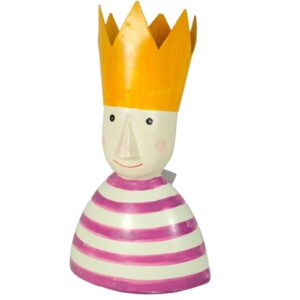 Pape Deko Figur Blechpuppe Big King König mit Krone Blechfigur Pink