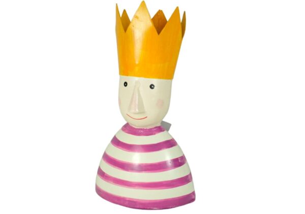 Pape Deko Figur Blechpuppe Big King König mit Krone Blechfigur Pink