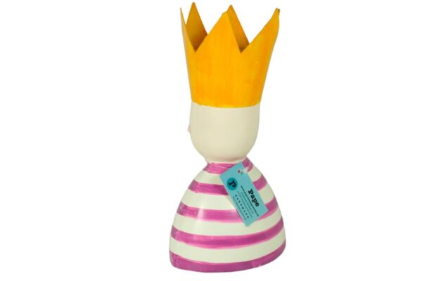 Pape Deko Figur Blechpuppe Big King König mit Krone Blechfigur Pink