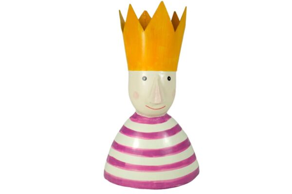 Pape Deko Figur Blechpuppe Big King König mit Krone Blechfigur Pink