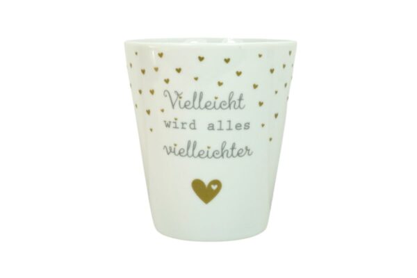 Krasilnikoff Kaffeebecher Kaffeetasse Sprüche Tasse Mug Cup Vielleicht wird alles vielleichter