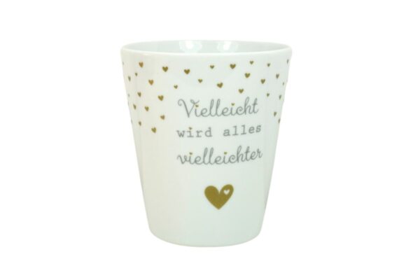 Krasilnikoff Kaffeebecher Kaffeetasse Sprüche Tasse Mug Cup Vielleicht wird alles vielleichter