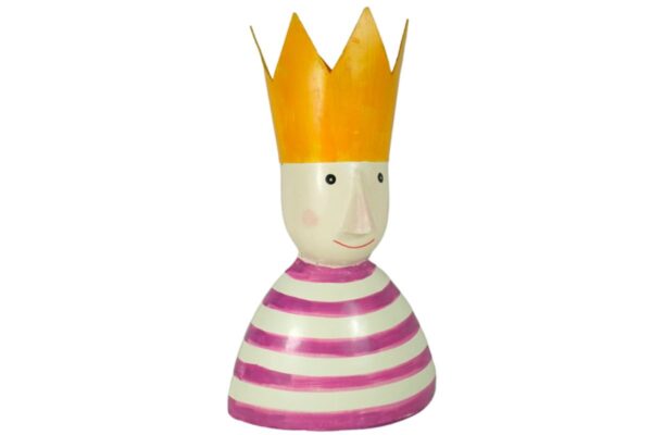 Pape Deko Figur Blechpuppe Big King König mit Krone Blechfigur Pink