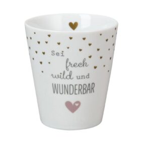 Krasilnikoff Kaffeebecher Kaffeetasse Sprüche Tasse Mug Cup Sei frech wild und Wunderbar