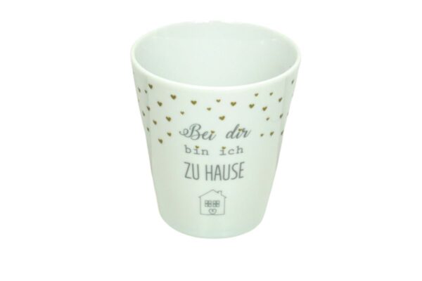 Krasilnikoff Kaffeebecher Kaffeetasse Sprüche Tasse Mug Cup Bei dir bin ich Zu Hause