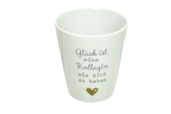 Krasilnikoff Kaffeebecher Kaffeetasse Sprüche Tasse Mug Cup Glück ist eine Kollegin wie dich zu haben