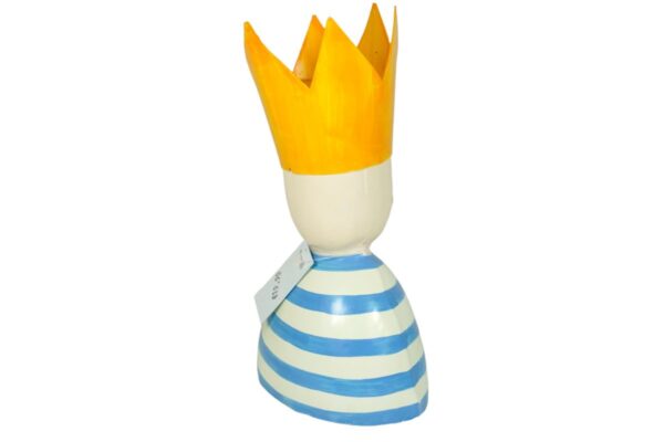 Pape Deko Figur Blechpuppe Big King König mit Krone Blechfigur Blau