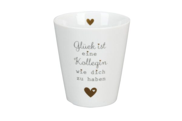 Krasilnikoff Kaffeebecher Kaffeetasse Sprüche Tasse Mug Cup Glück ist eine Kollegin wie dich zu haben