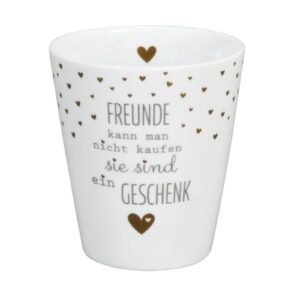 Krasilnikoff Kaffeebecher Kaffeetasse Sprüche Tasse Mug Cup Freunde kann man nicht kaufen sie sind ein Geschenk