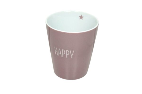 Krasilnikoff Kaffeebecher Kaffeetasse Sprüche Tasse Mug Cup Happy Stern Rose