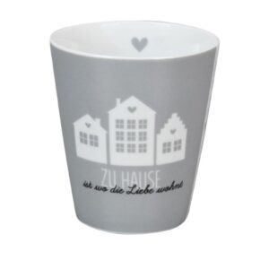 Krasilnikoff Kaffeebecher Kaffeetasse Sprüche Tasse Mug Cup Zu Hause ist wo die Liebe wohnt