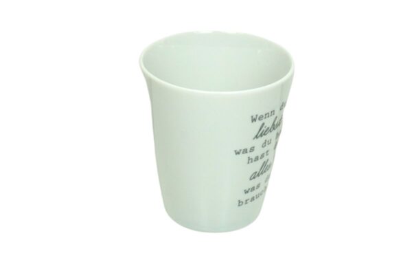 Krasilnikoff Kaffeebecher Sprüche Tasse Mug Cup Wenn du liebst was du hast hast du alles was du brauchst
