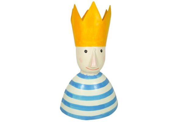 Pape Deko Figur Blechpuppe Big King König mit Krone Blechfigur Blau