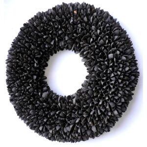 Couronne Wandkranz Deko Kranz Naturkranz Bakuli Wreath Black 40 ∅