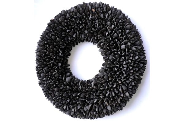 Couronne Wandkranz Deko Kranz Naturkranz Bakuli Wreath Black 40 ∅