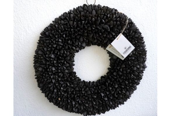 Couronne Wandkranz Deko Kranz Naturkranz Bakuli Wreath Black 40 ∅