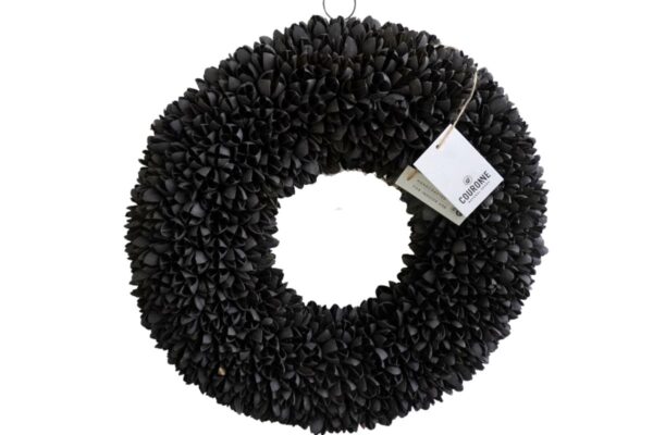 Couronne Wandkranz Deko Kranz Naturkranz Bakuli Wreath Black 40 ∅