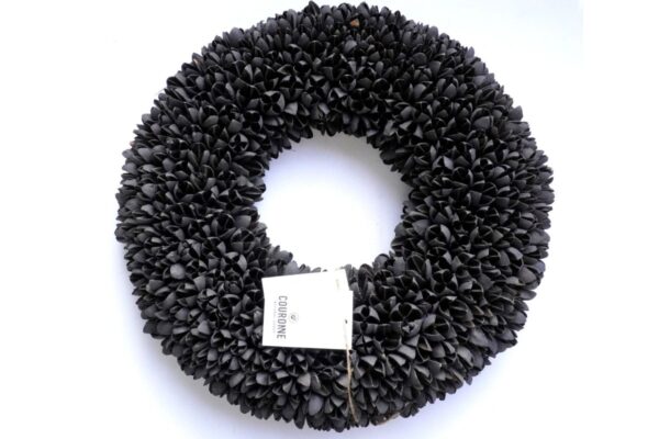 Couronne Wandkranz Deko Kranz Naturkranz Bakuli Wreath Black 40 ∅