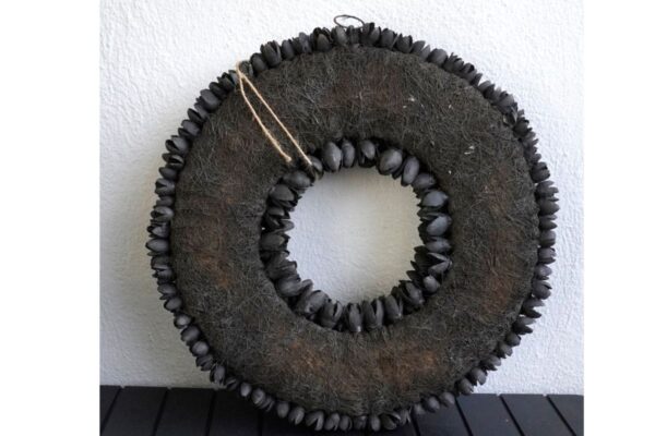 Couronne Wandkranz Deko Kranz Naturkranz Bakuli Wreath Black 40 ∅