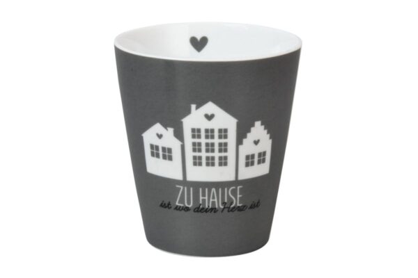 Krasilnikoff Kaffeebecher Sprüche Tasse Mug Cup Zu Hause ist wo dein Herz ist